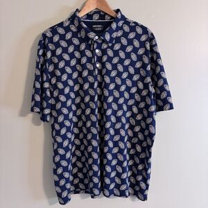 Untuckit Dax Polo Shirt Mens 100% Cotton Size XXL Navy Blue Short Sleeve Golf